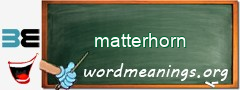 WordMeaning blackboard for matterhorn